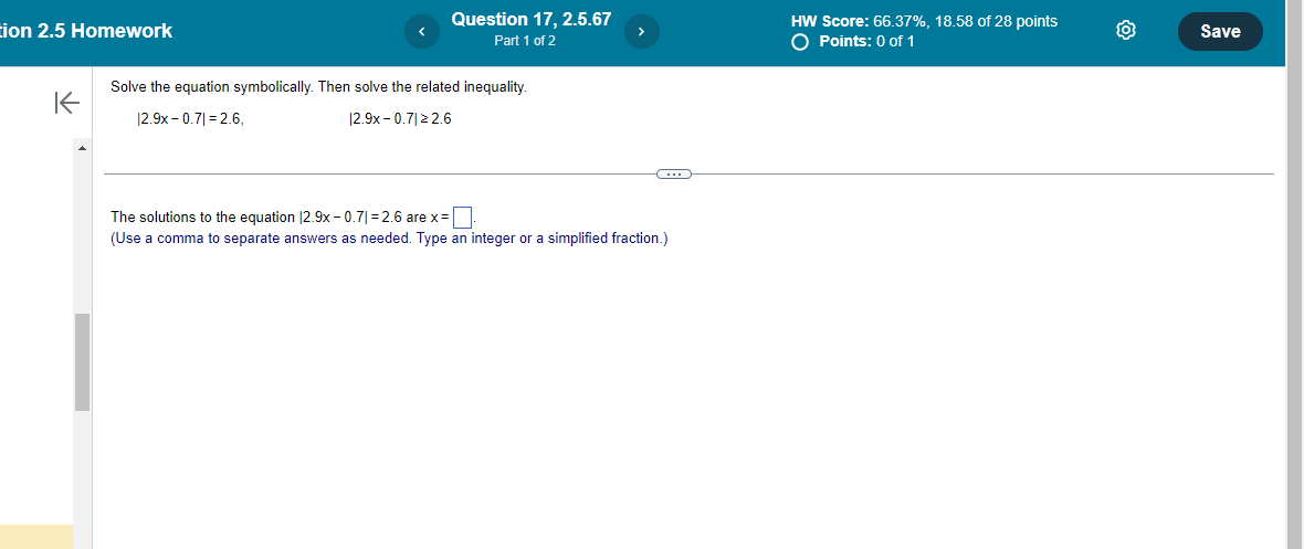 ection 2.5 Homework HW Score: 66.37%, 18.58 of 28