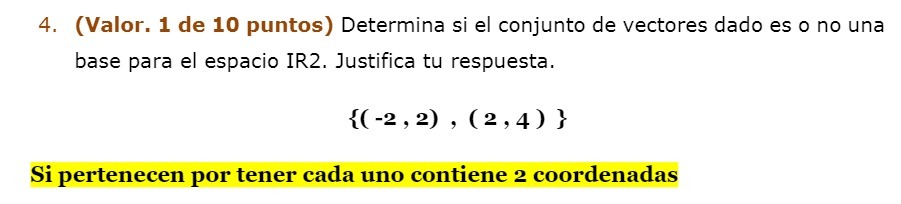 4. (Valor. 1 de 10 puntos) Determina si el
