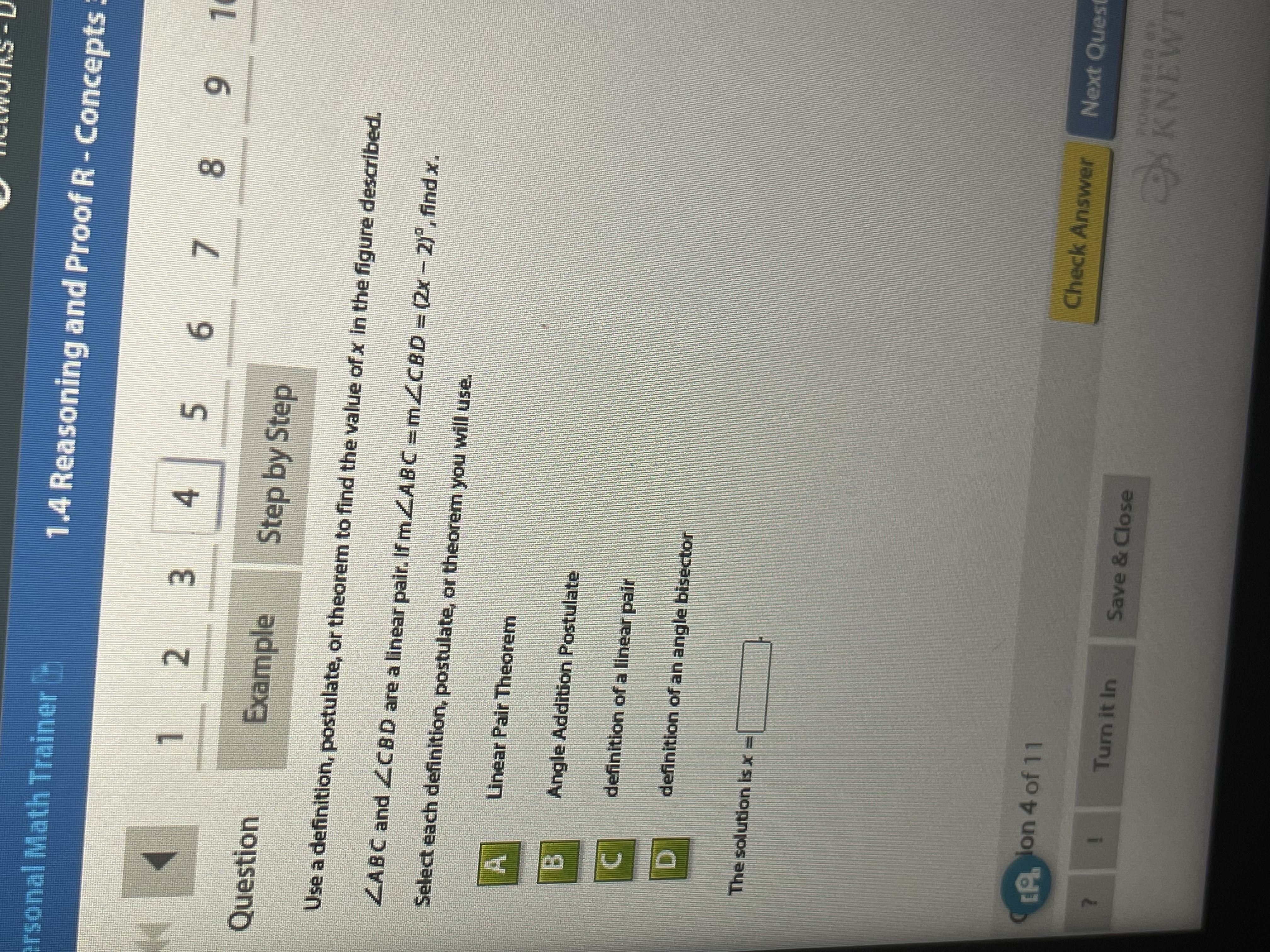 rsonal Math Trainer 1.4 Reasoning and Proof R -
