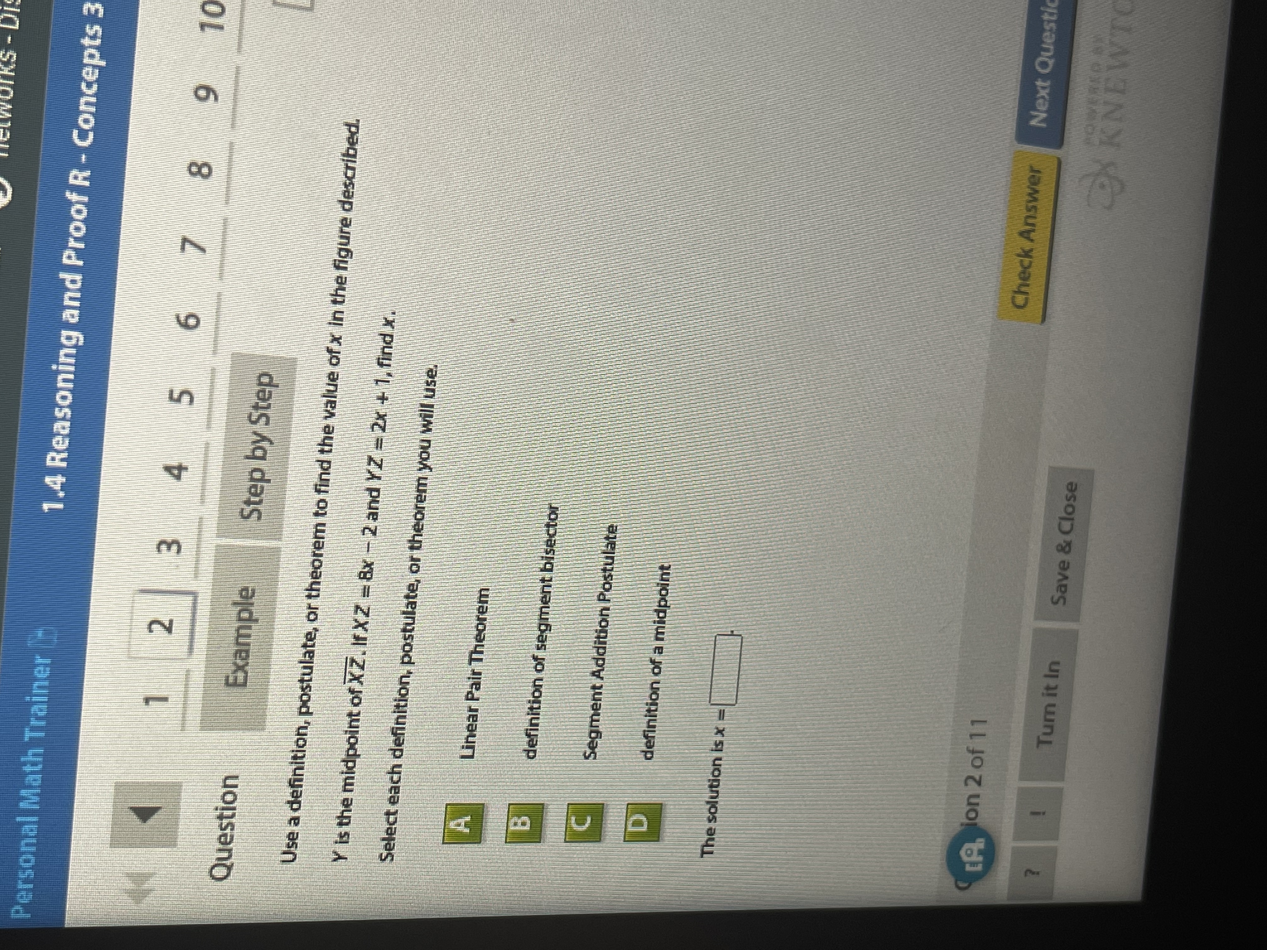 rsonal Math Trainer 1.4 Reasoning and Proof R -
