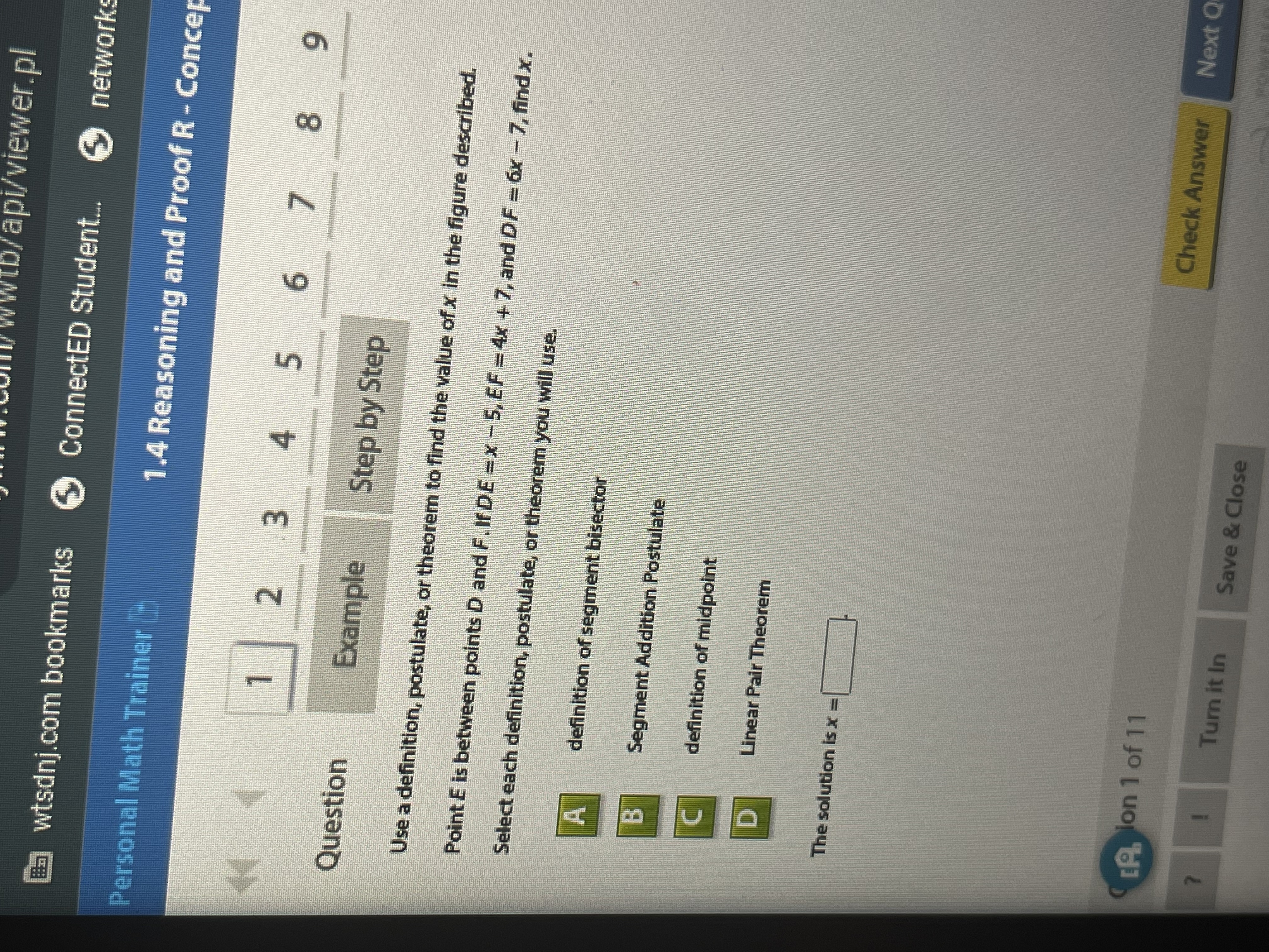 rsonal Math Trainer 1.4 Reasoning and Proof R -