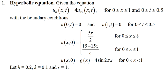 1. Hyperbolic equation. Given the equation UH