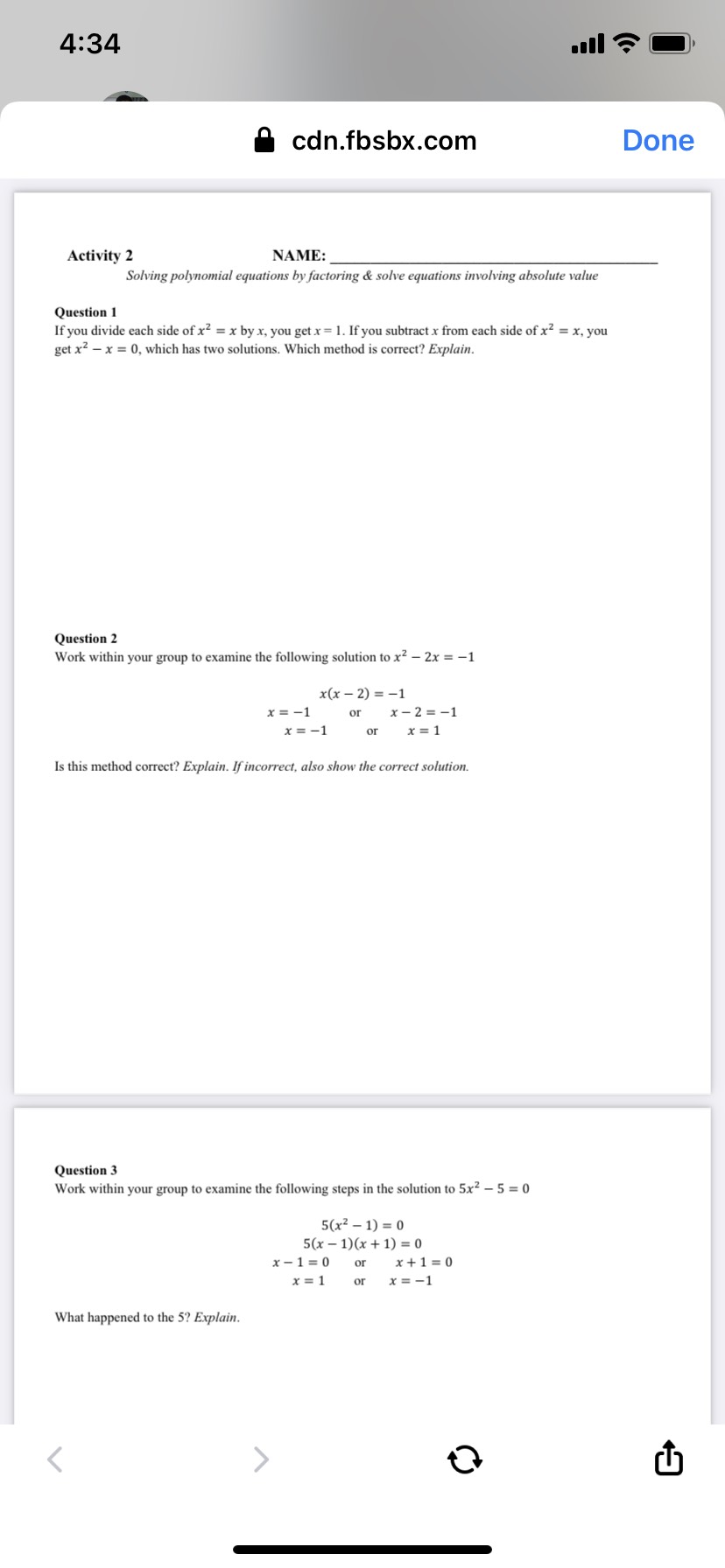 4:34 cdn.fbsbx.com Done Activity 2 NAME: Solving