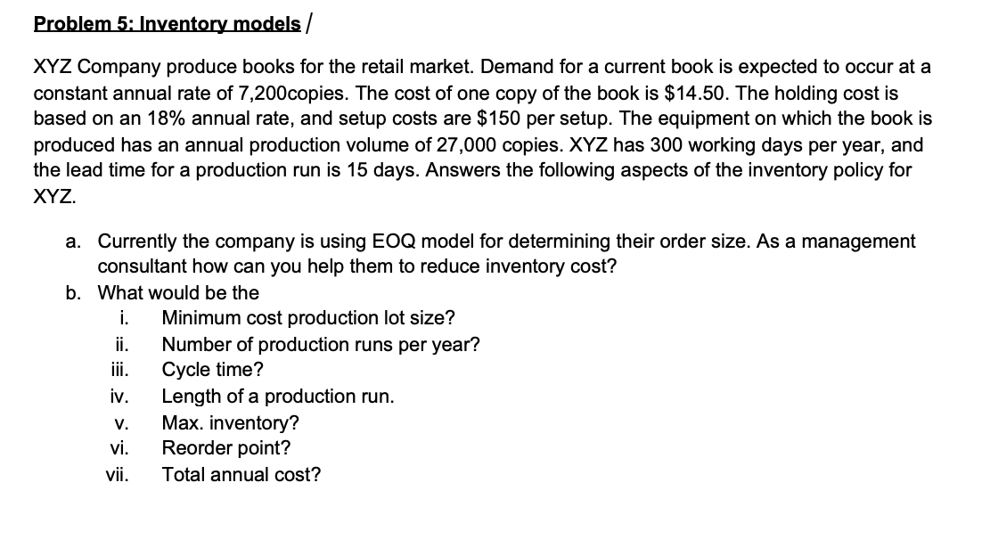 Problem 1: Resource allocation Given the