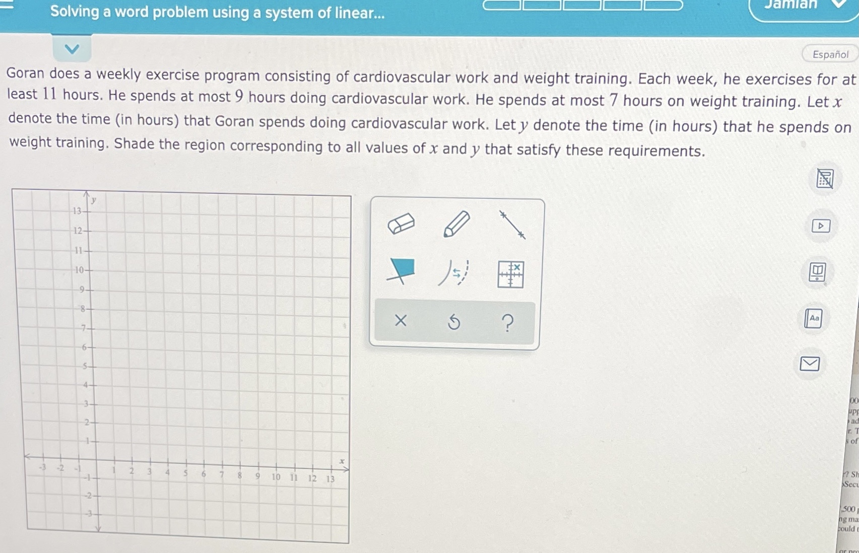 Jamian Solving a word problem using a system of