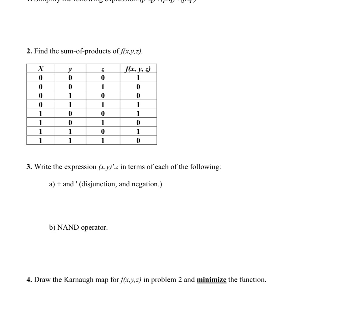 Question 4, is related to 2 2. Find the