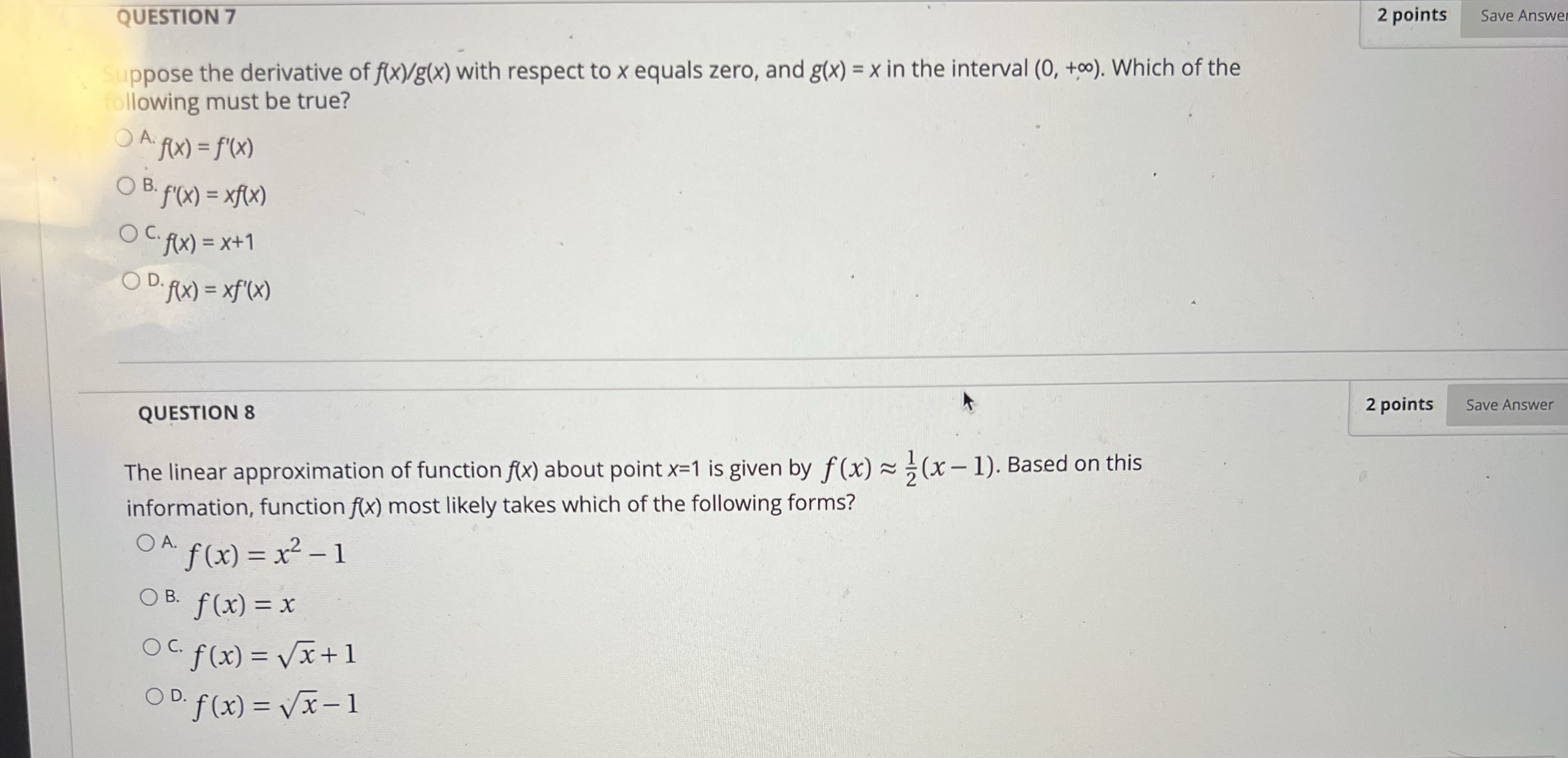 2 p QUESTION 1 Let f(x) = 2x3 +5x2 - x-1. The