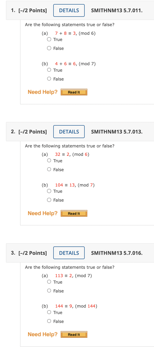 1. [-i2 Points] DETAILS SMITHNM13 5.7.011. Are