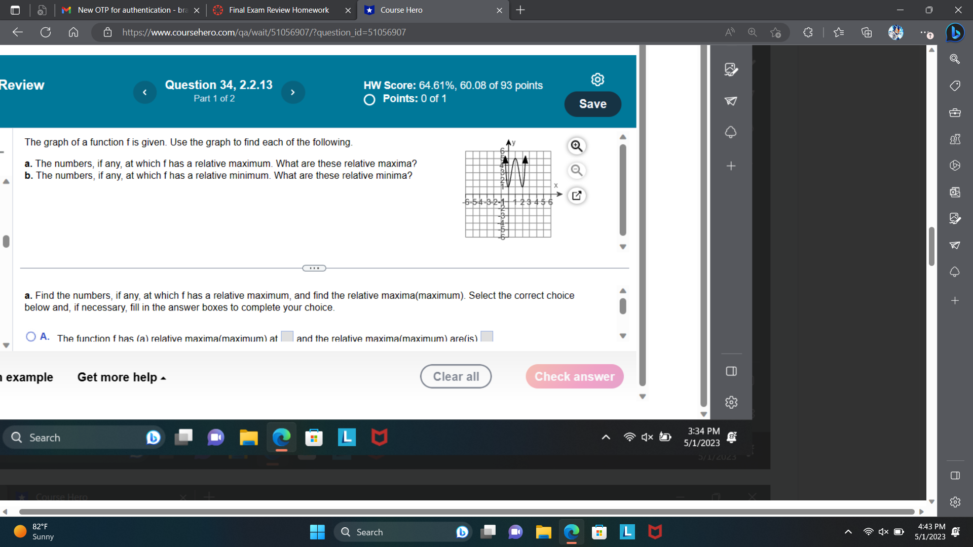 M New OTP for authentication - bra x Final Exam