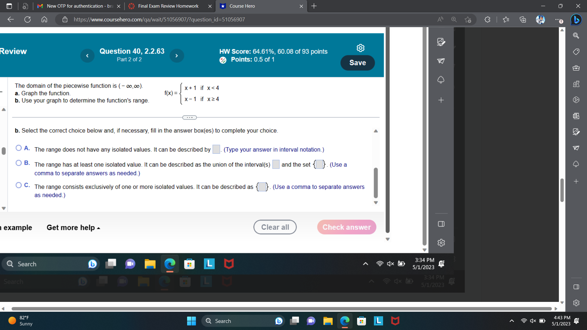 M New OTP for authentication - bra x Final Exam