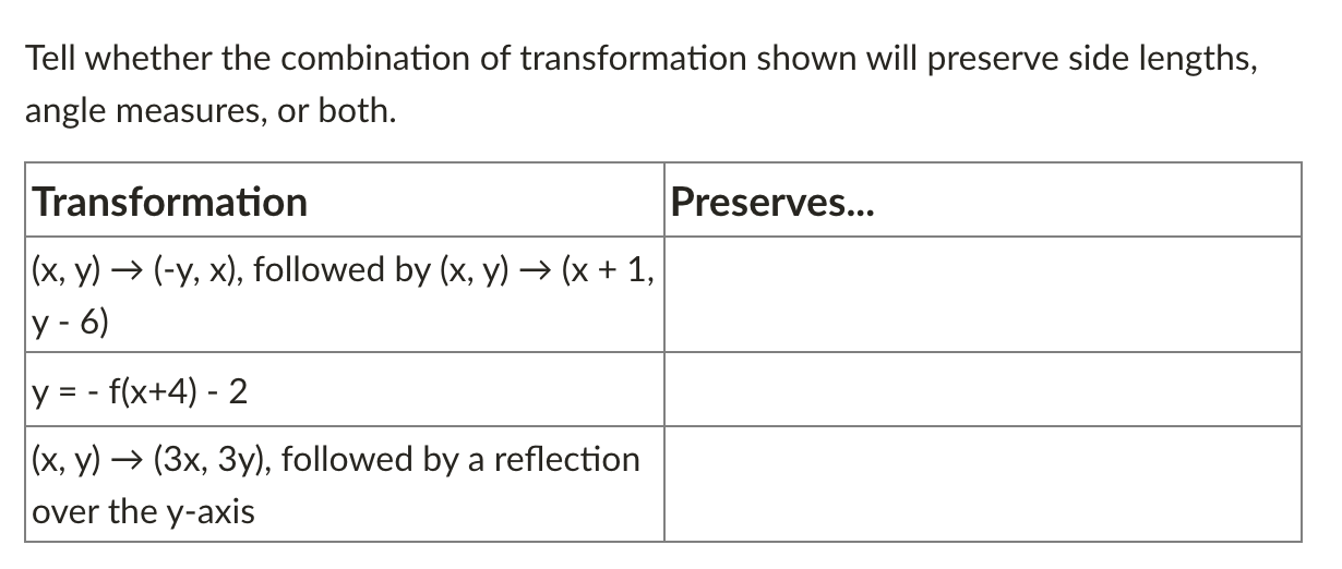 answer choices: both side lengths and angle