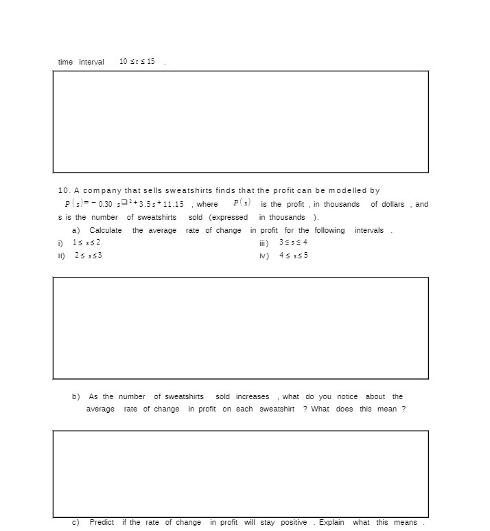 time interval 10 St $ 15 10. A company that sells