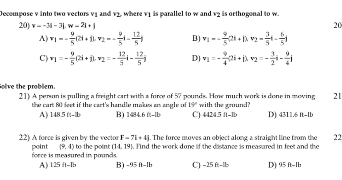 Solve these problems on paper and show every step