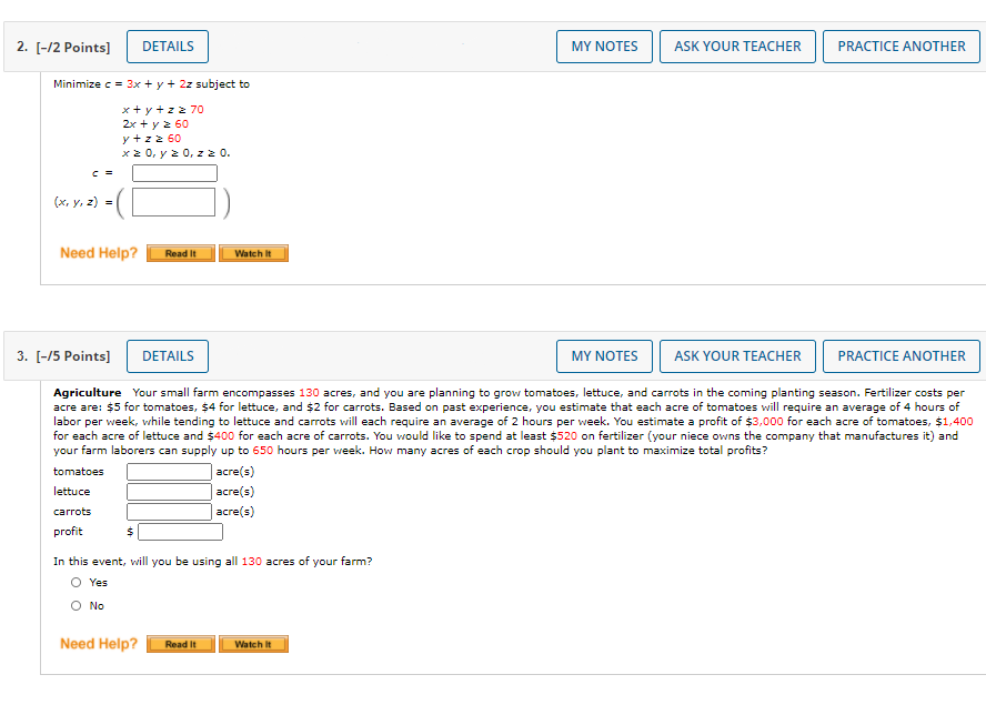 The question is attached 2. [-/2 Points] DETAILS