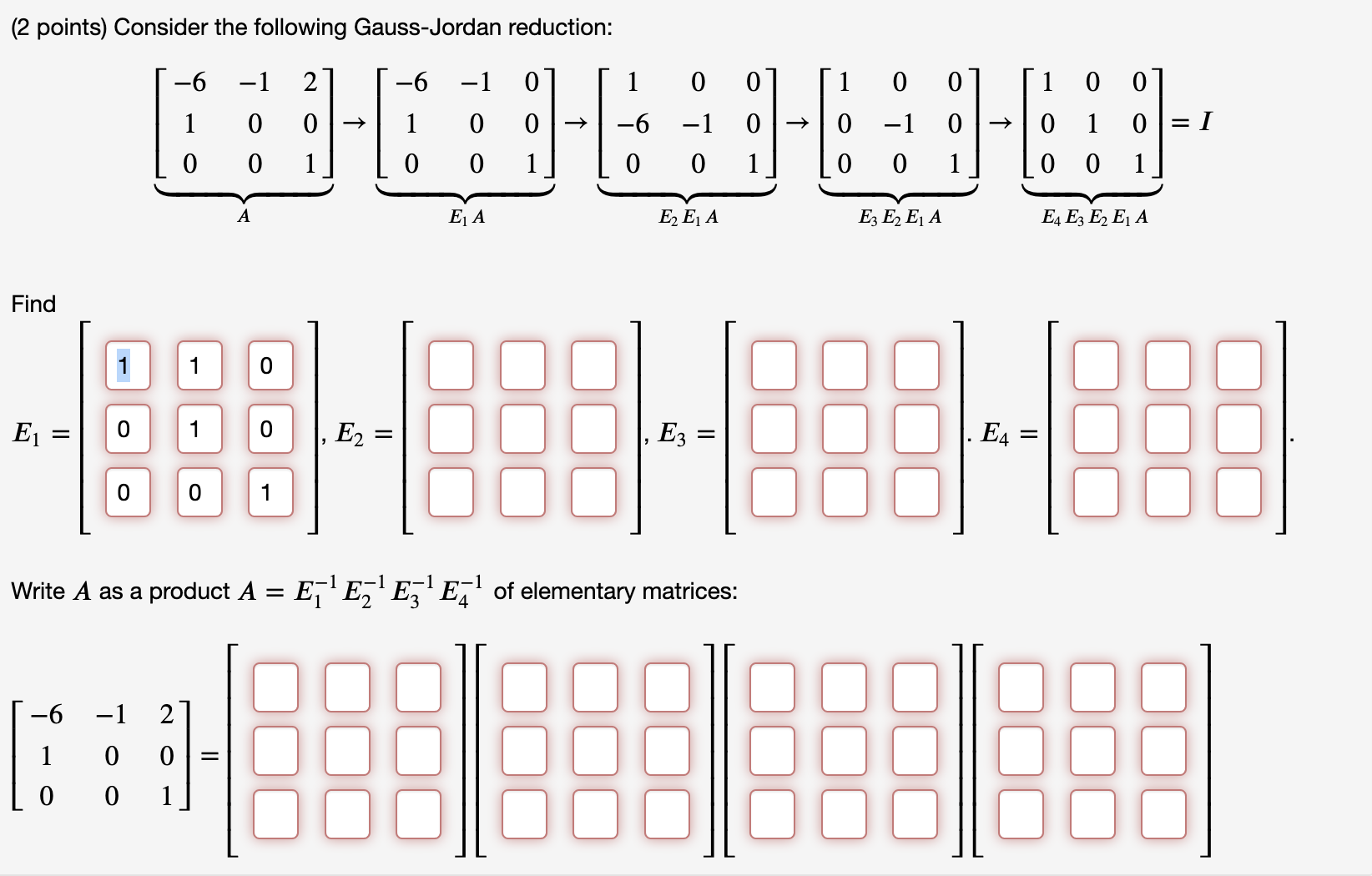 Thank you. (2 points) Consider the following