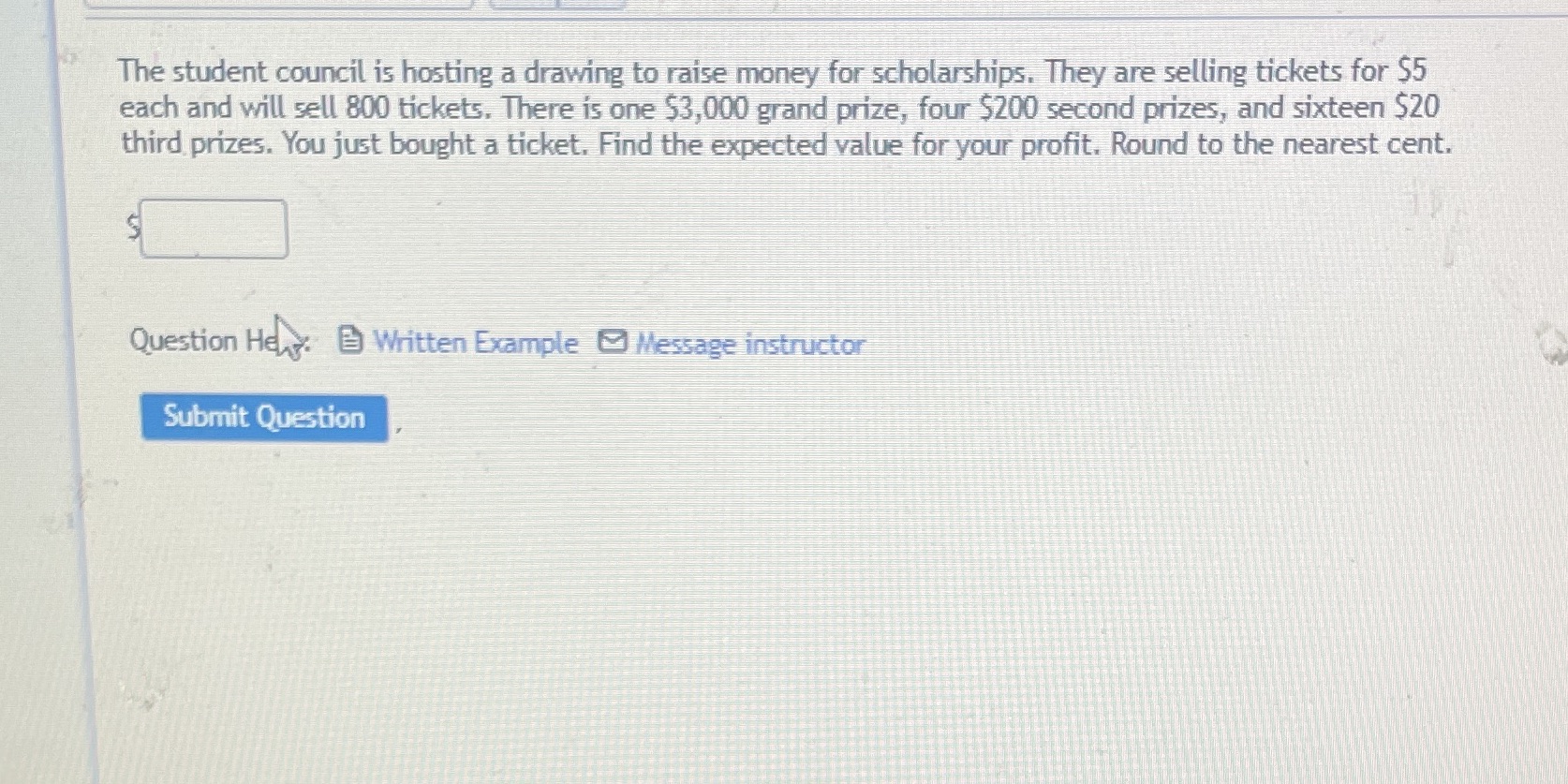 The student council is hosting a drawing to raise