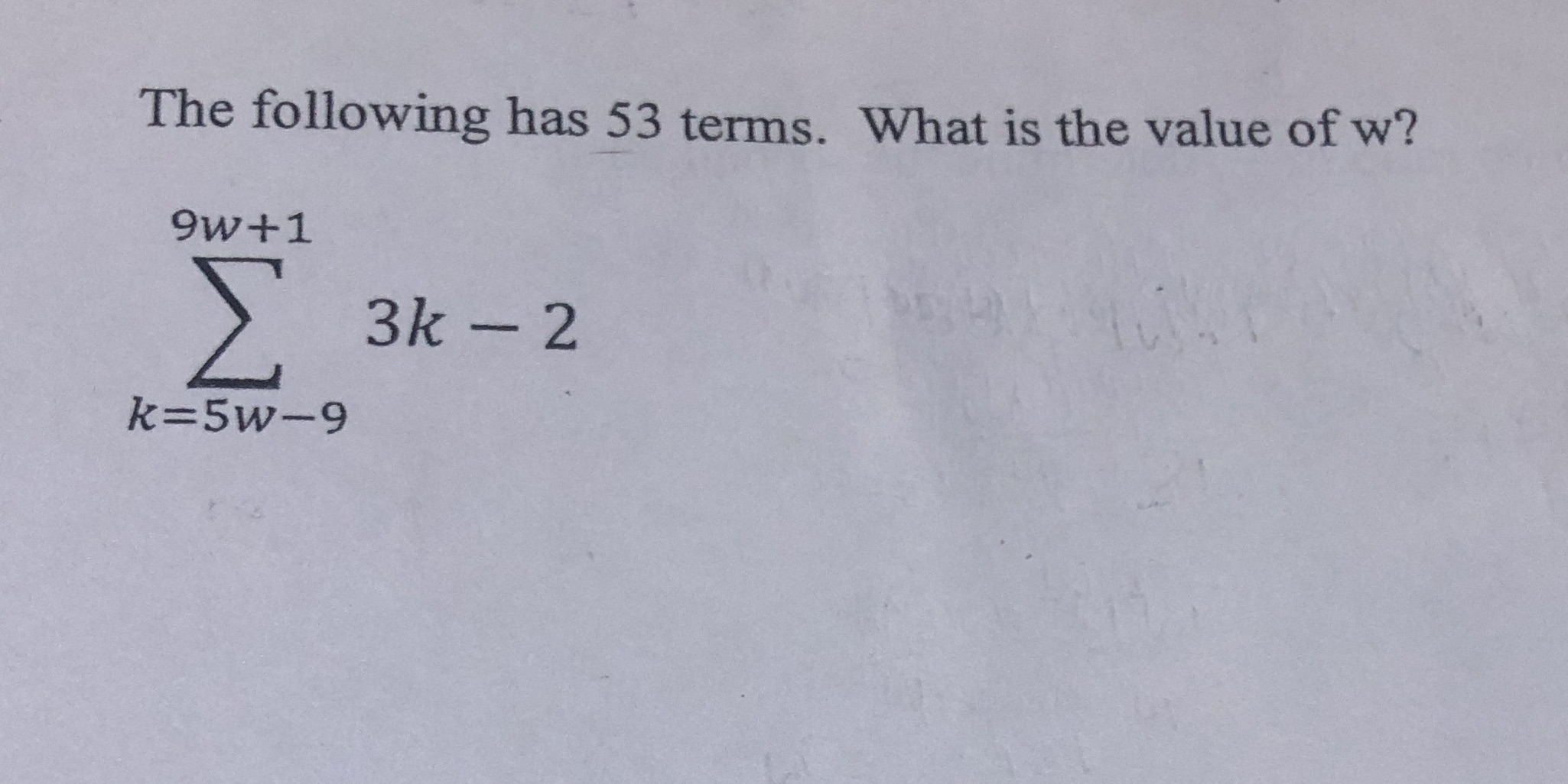 The following has 53 terms. What is the value of