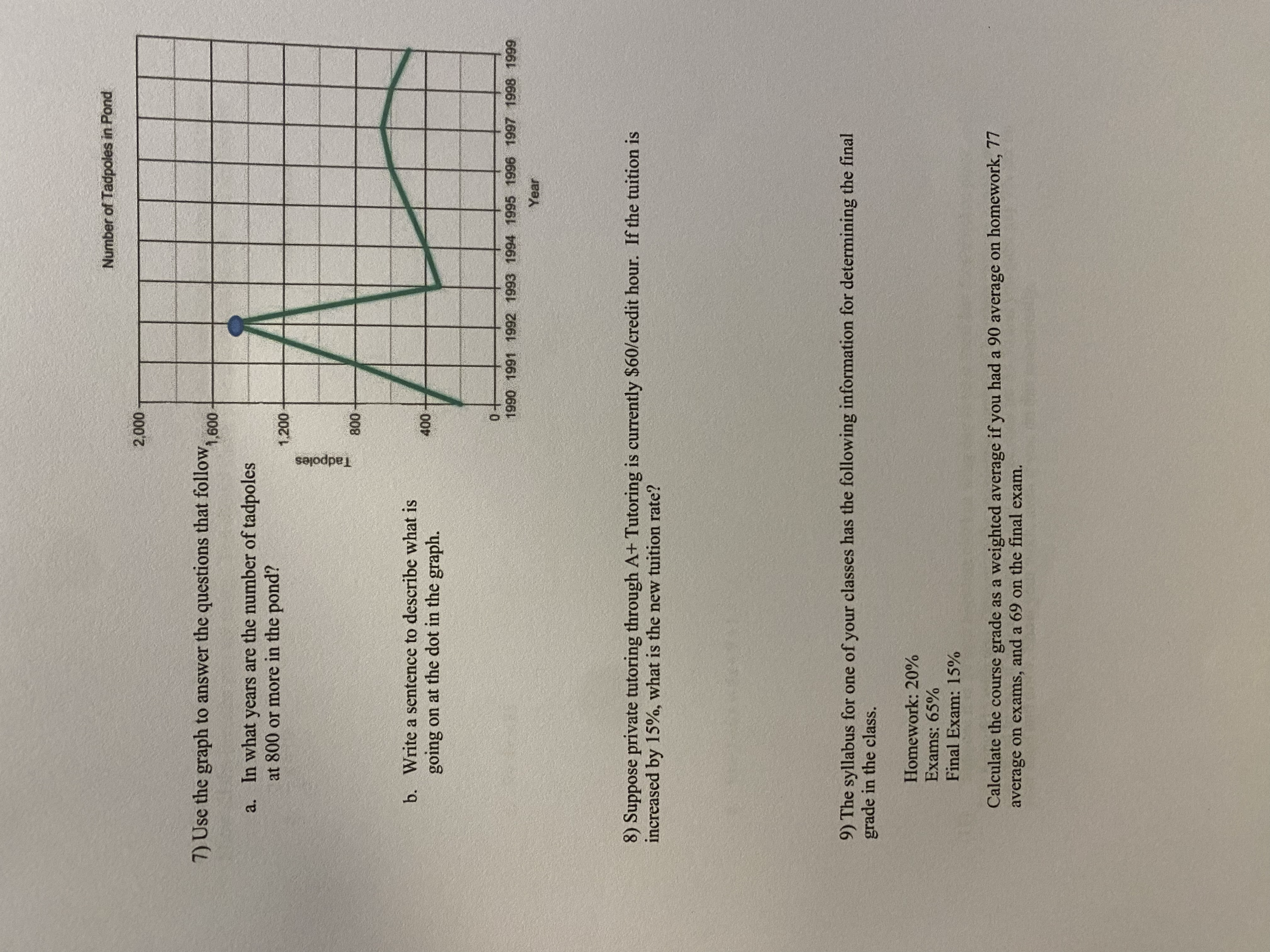 10) Solve each of the following equations. Show