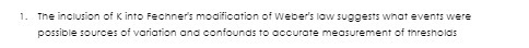 1. The inclusion of K into Fechner's