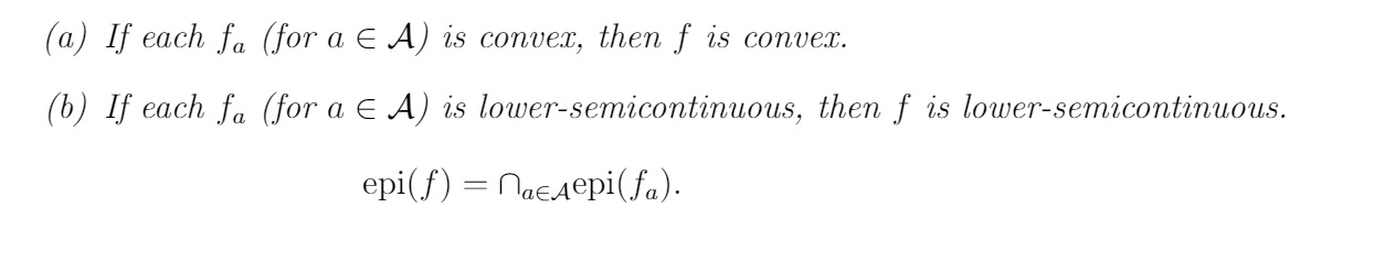 Use the epigraph relation and show the following