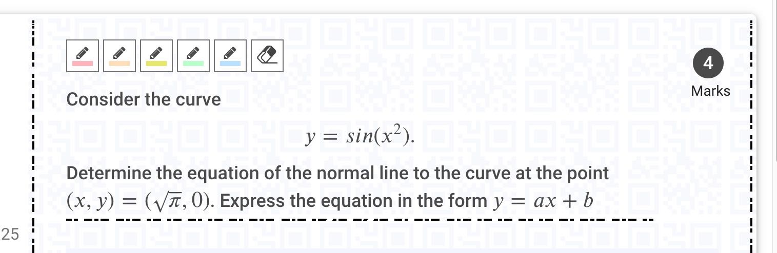 25 Consider the curve y = Sin(x2). Determine the