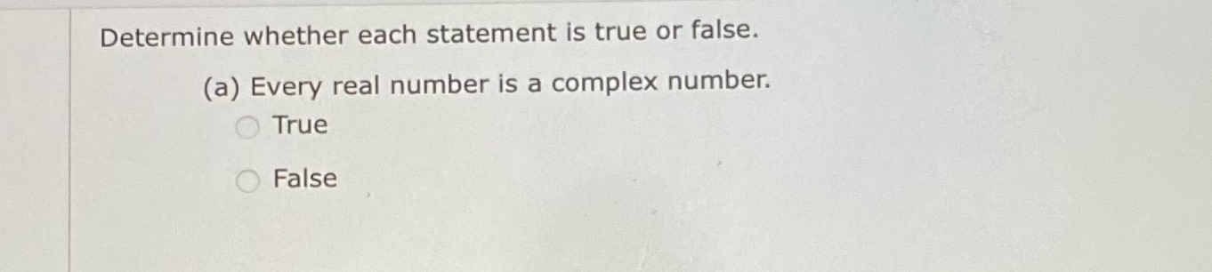 Determine whether each statement is true or