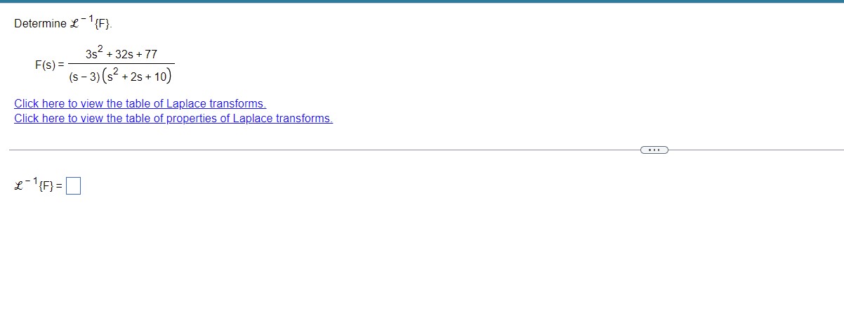 Determine 1 - '(F) 35 + 32s + 77 F(S) = (s -