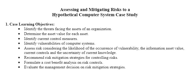 Assessing and Mitigating Risks to a Hypothetical