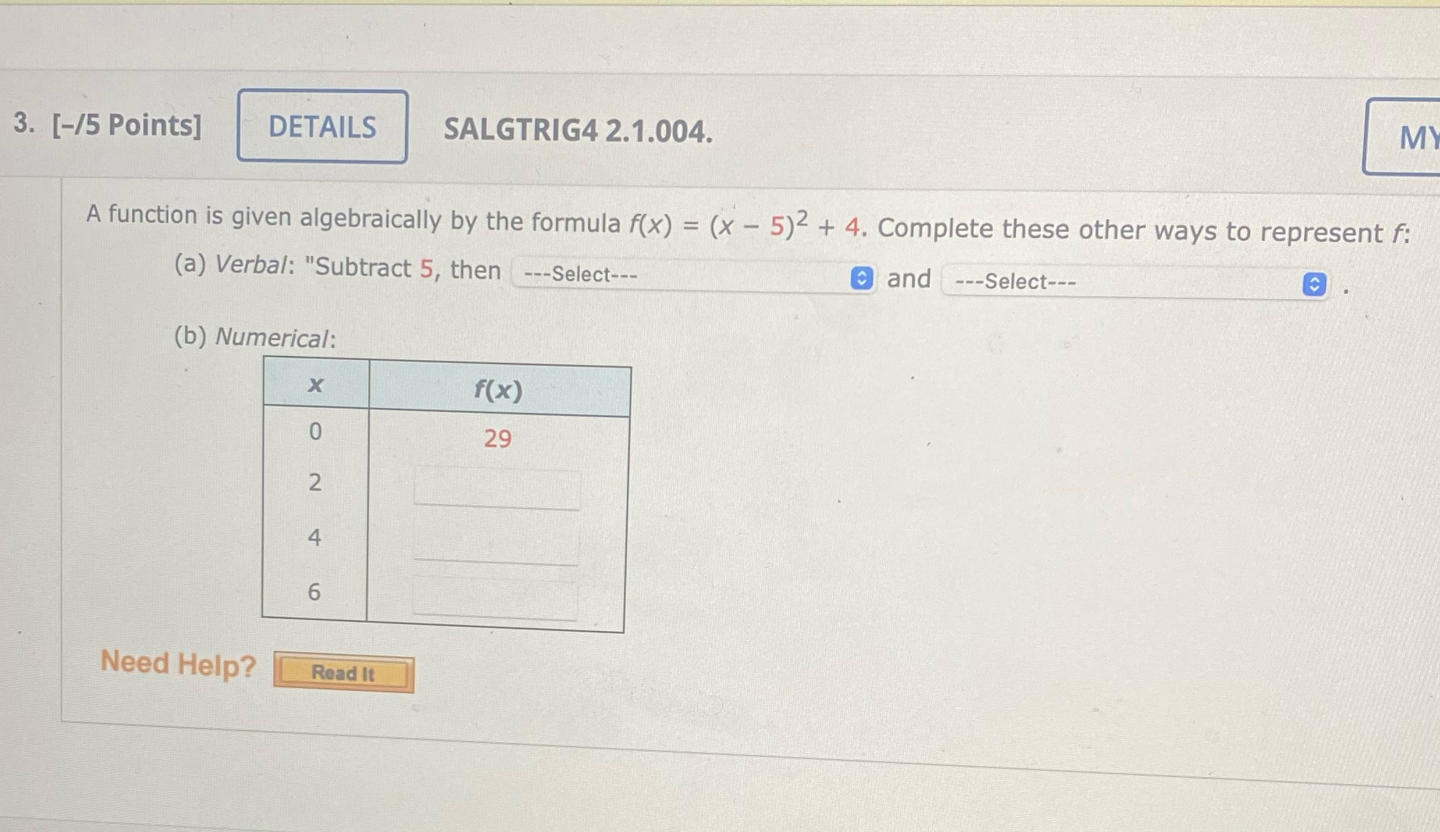 3. [-/5 Points] DETAILS SALGTRIG4 2.1.004. MY A