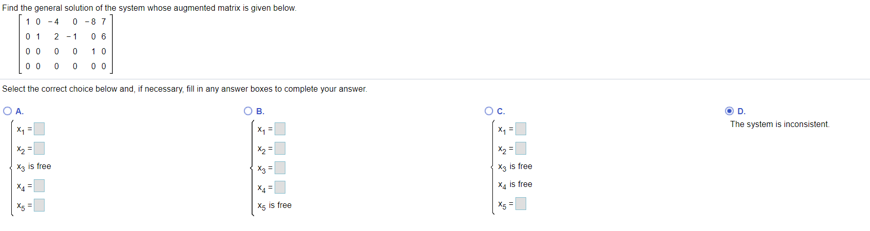 Find the general solution of the system whose