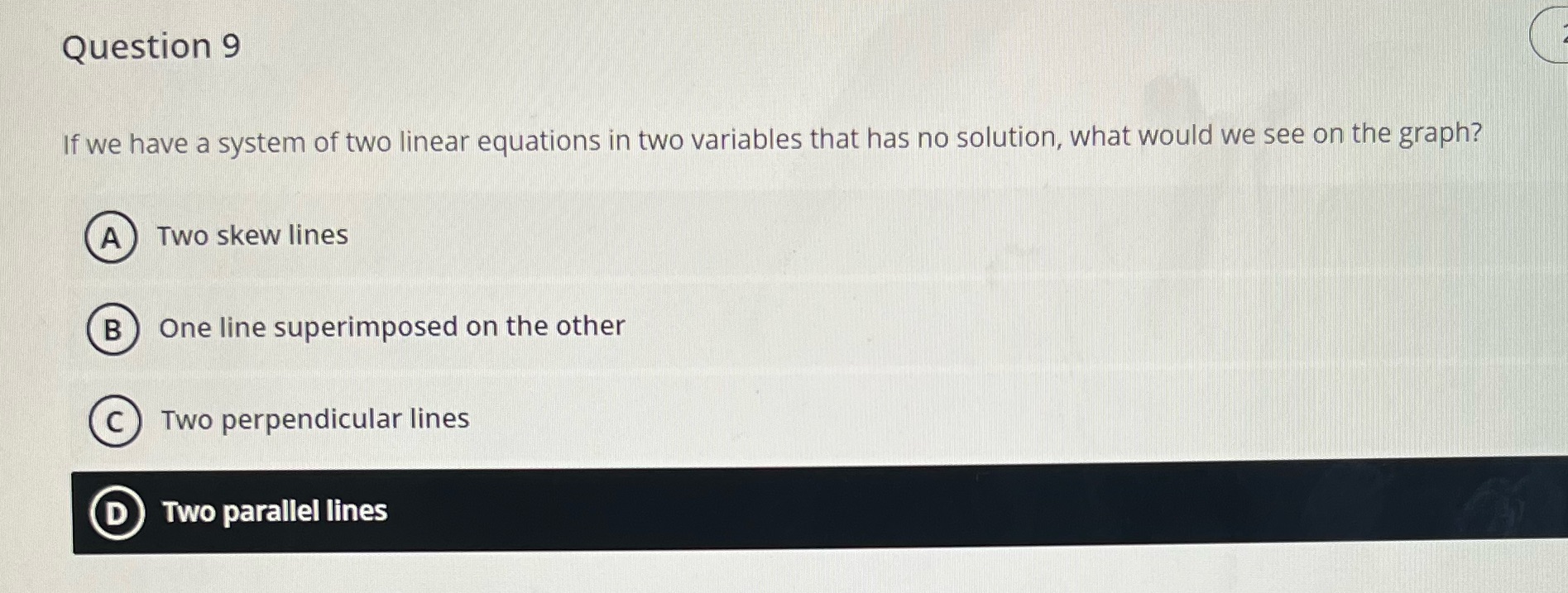 Question '9 C 'If we have a system of two