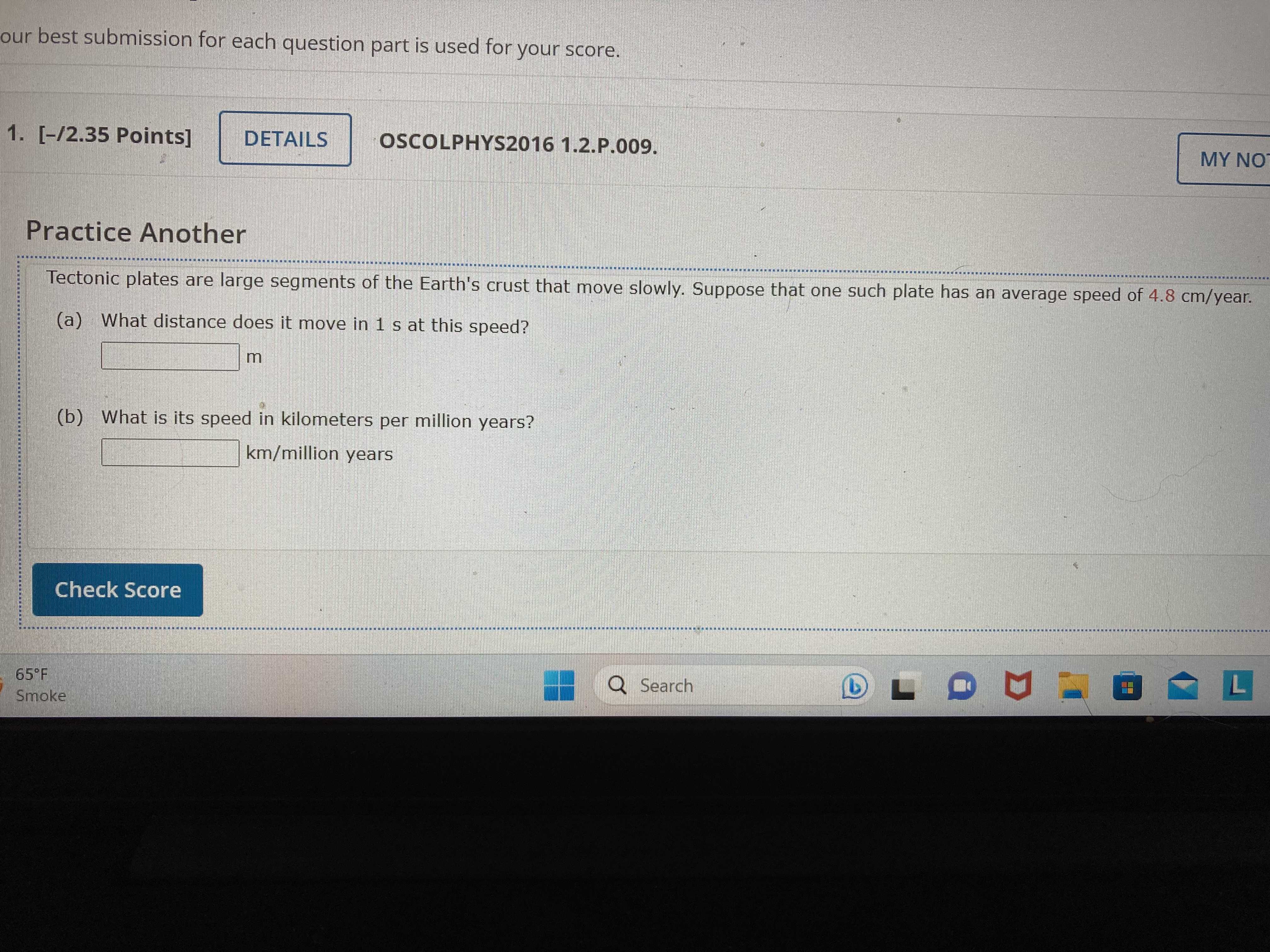 our best submission for each question part is