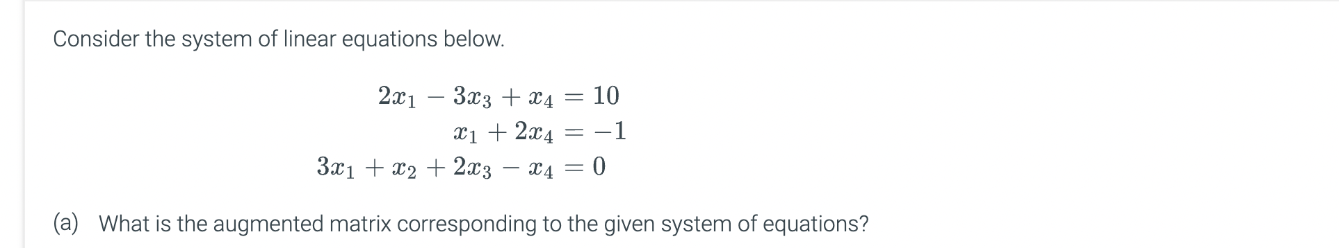 Set up a system of equations to solve for the