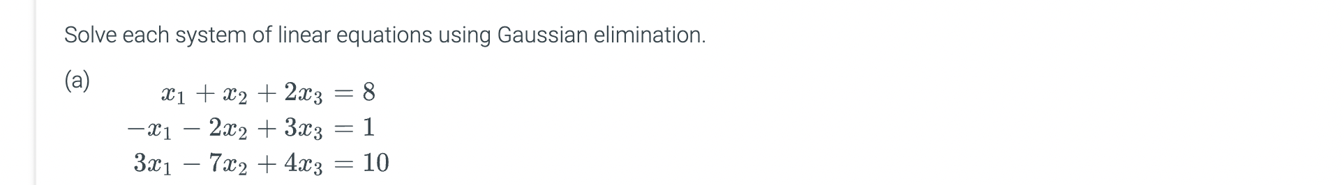 Set up a system of equations to solve for the