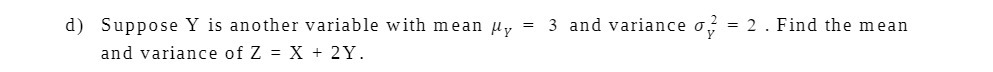 (1} Suppose Y is another variable with mean .\"y