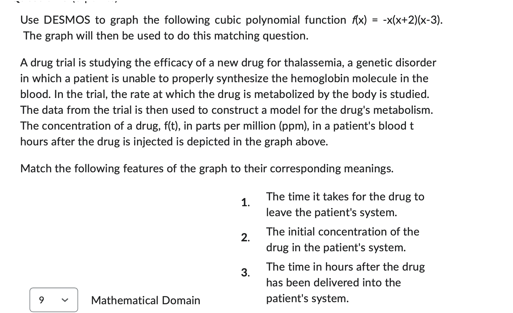Use DESMOS to graph the following cubic