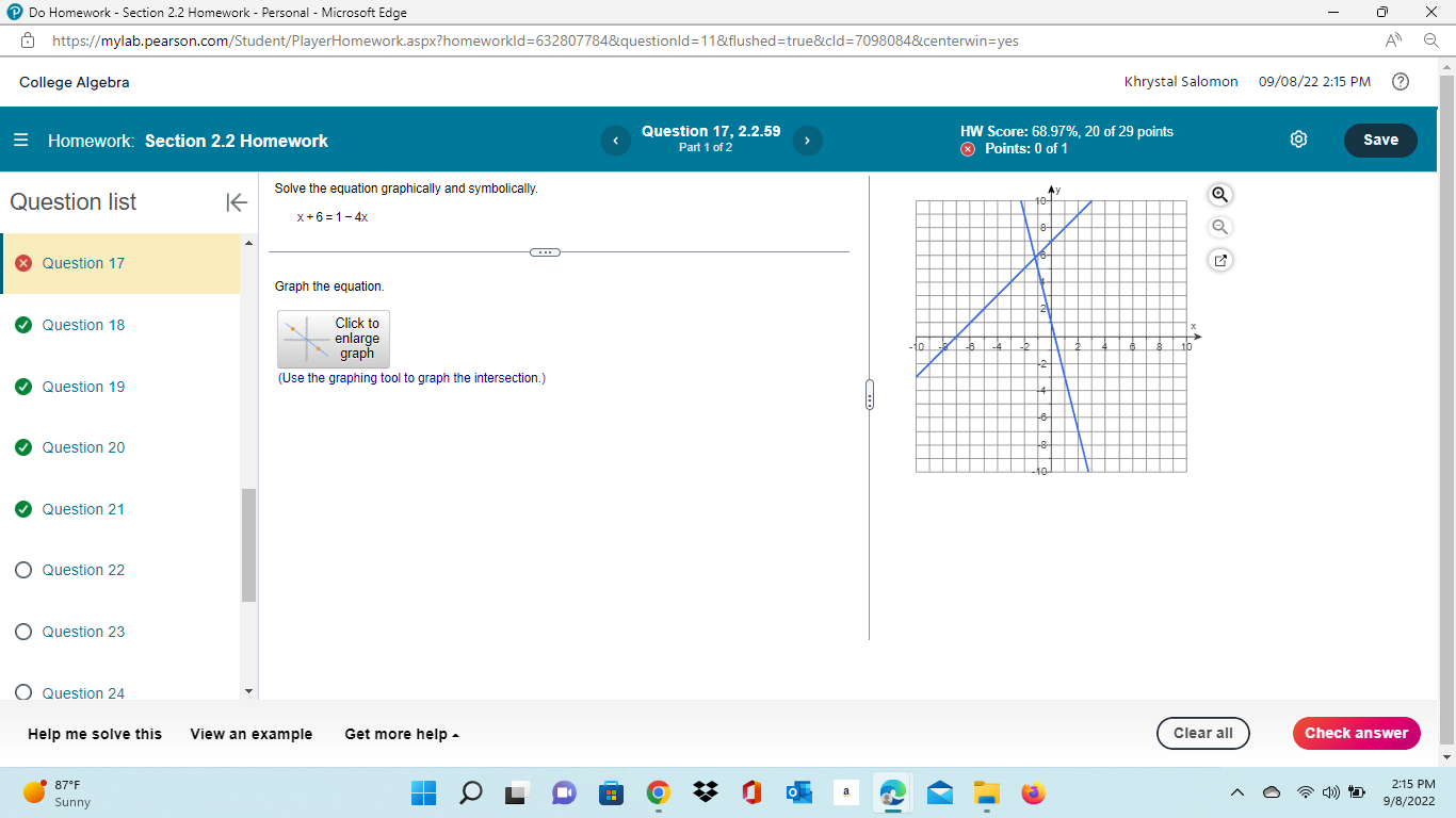 Do Homework - Section 2.2 Homework - Personal -