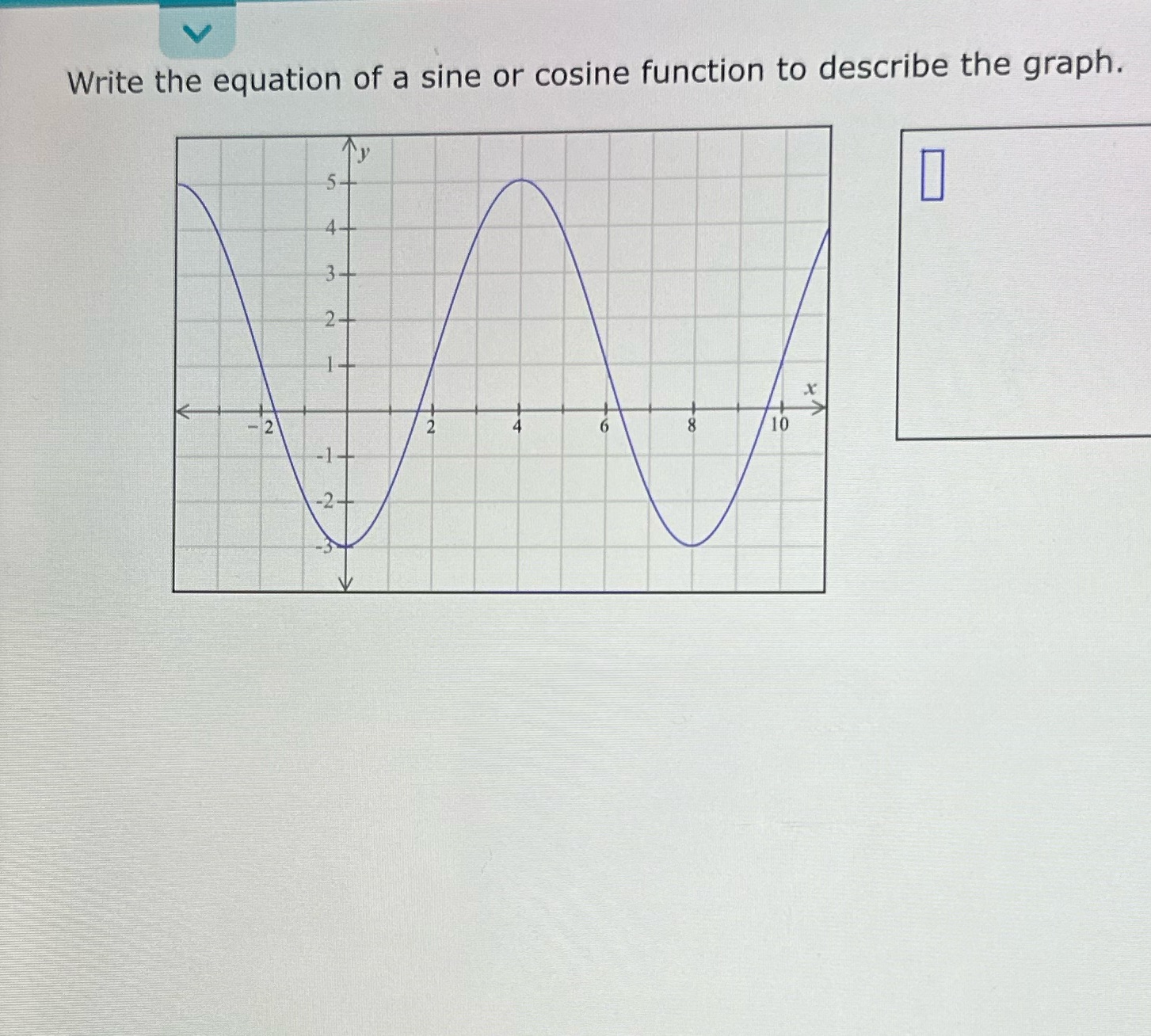 V Write the equation of a sine or cosine function