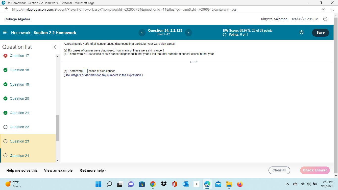 Do Homework - Section 2.2 Homework - Personal -