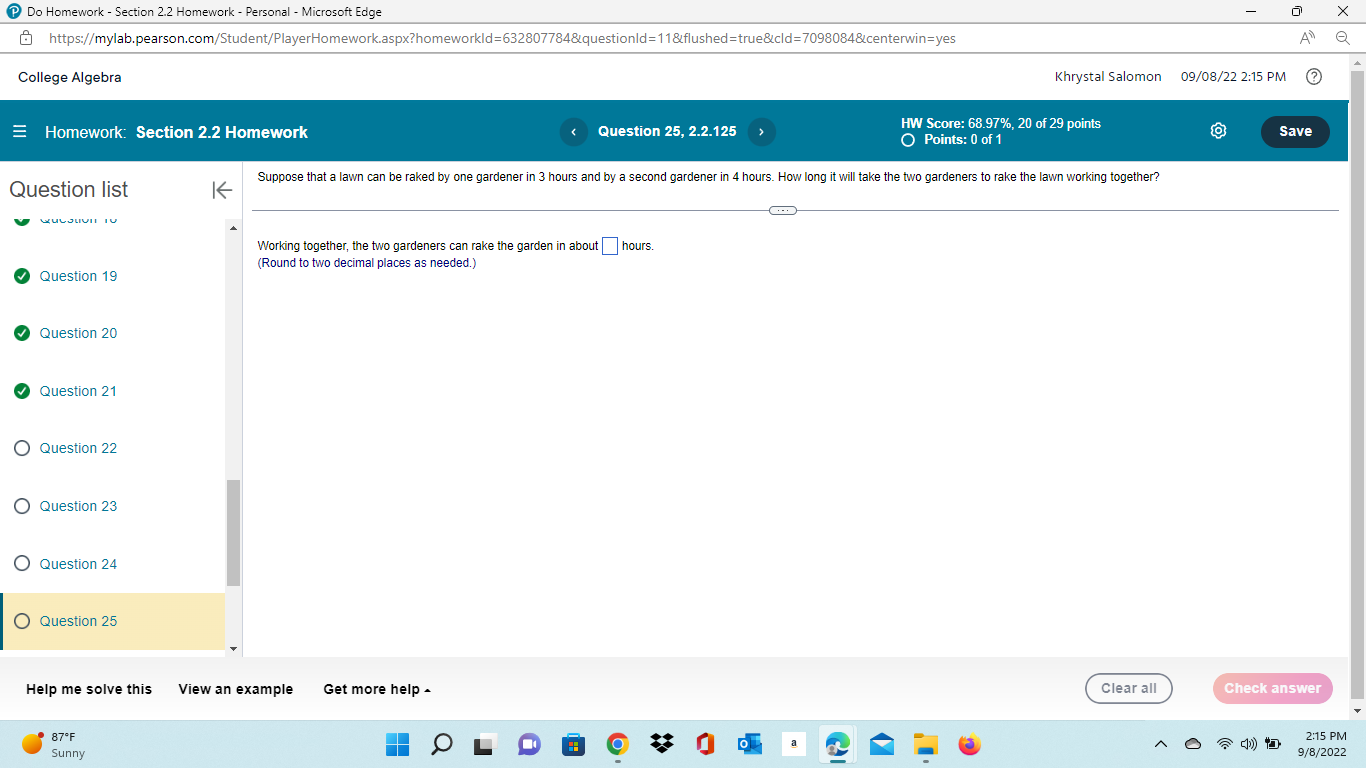 Do Homework - Section 2.2 Homework - Personal -