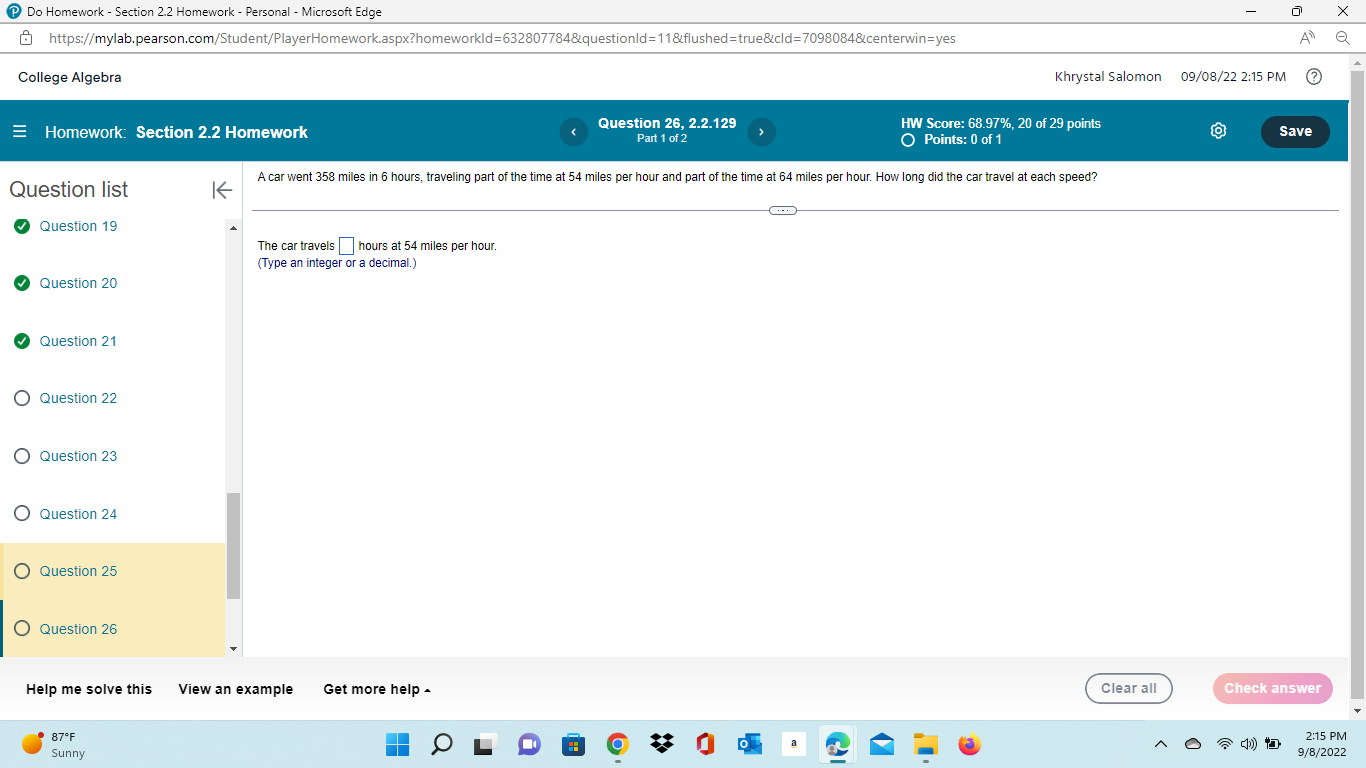 Do Homework - Section 2.2 Homework - Personal -