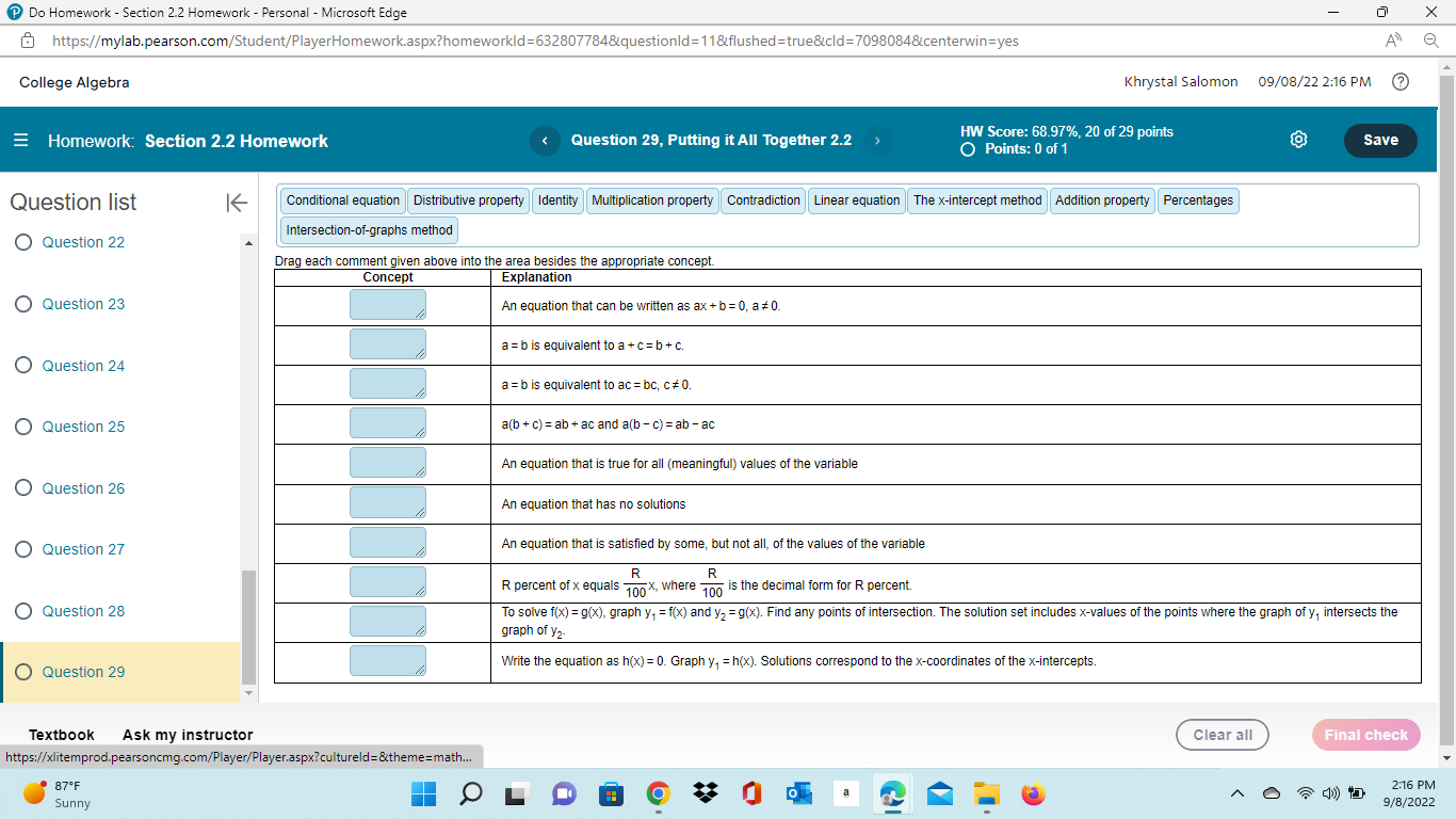 Do Homework - Section 2.2 Homework - Personal -