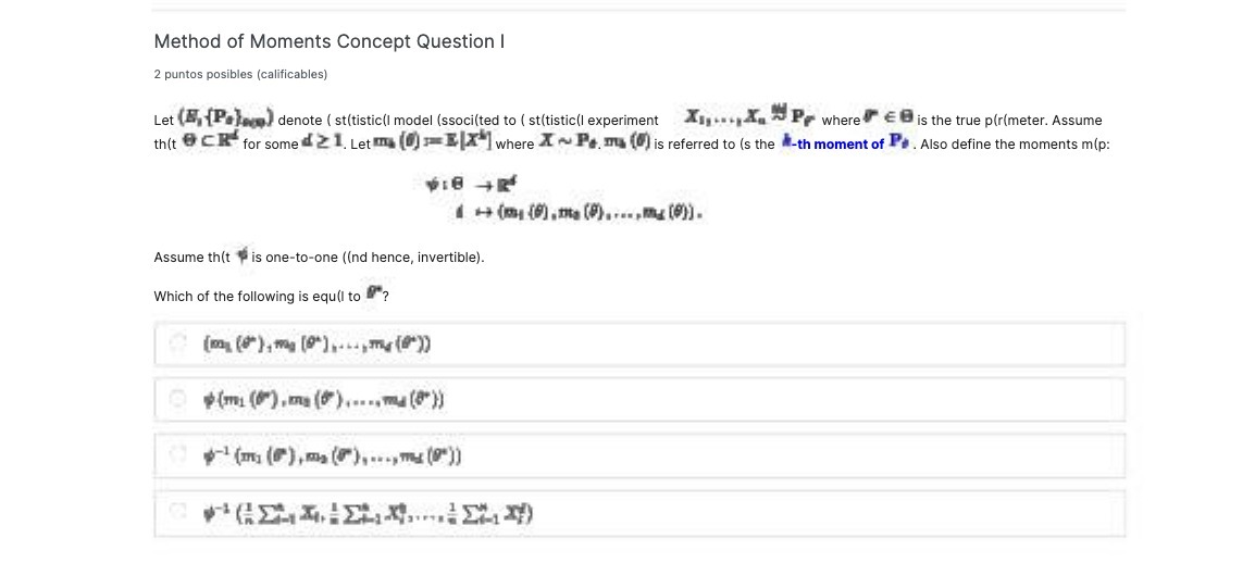 Method of Moments Concept Question I 2 puntos