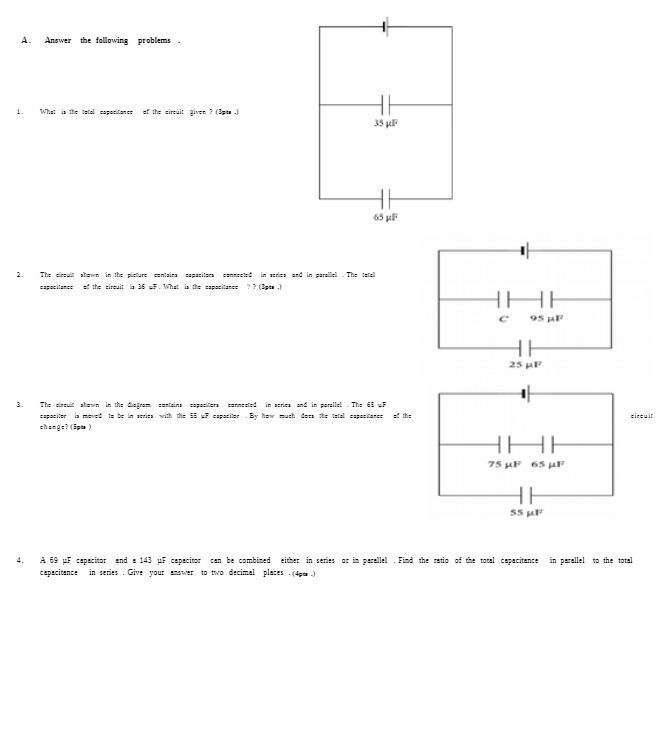 A. Answer the following problems What in the