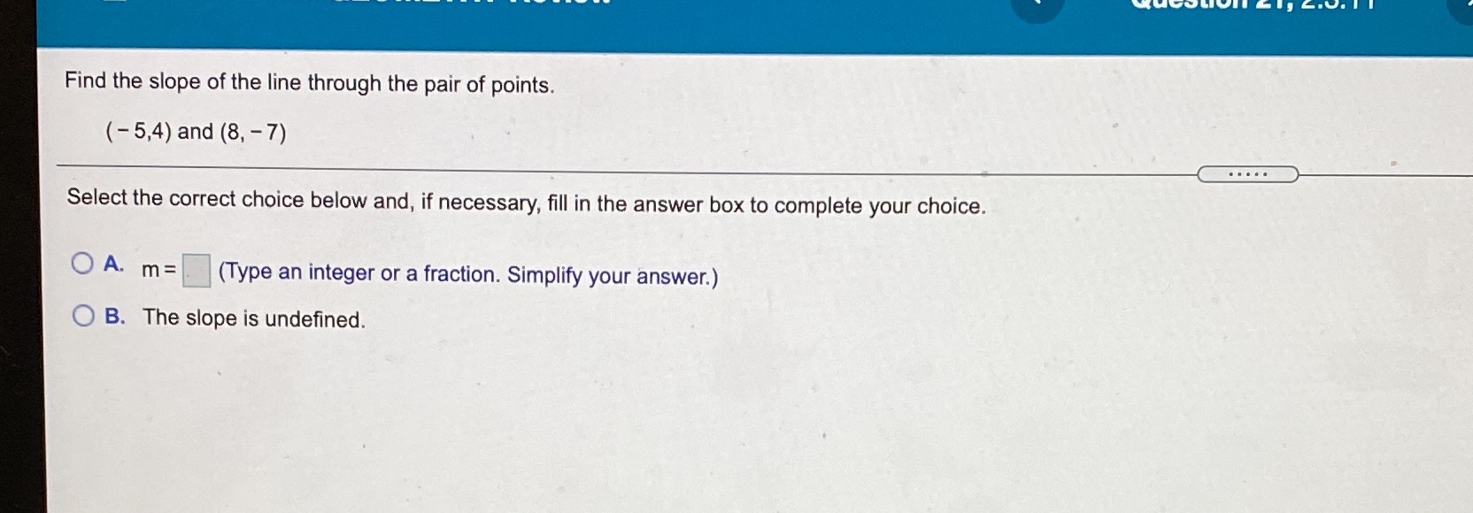 Find the slope of the line through the pair of
