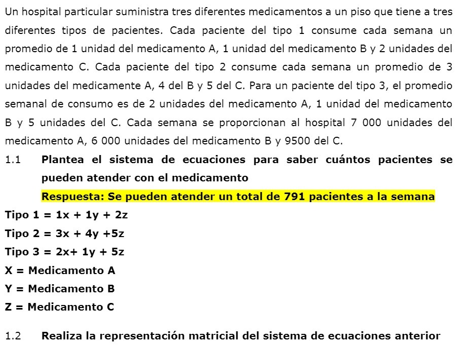 Un hospital particular suministra tres diferentes
