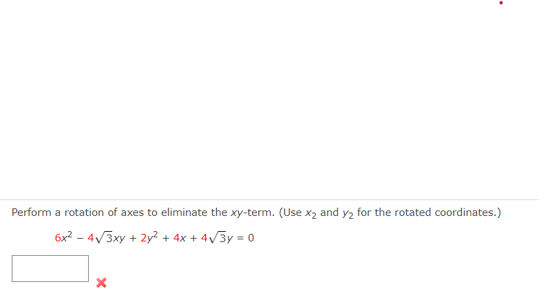 Perform a rotation of axes to eliminate the xy