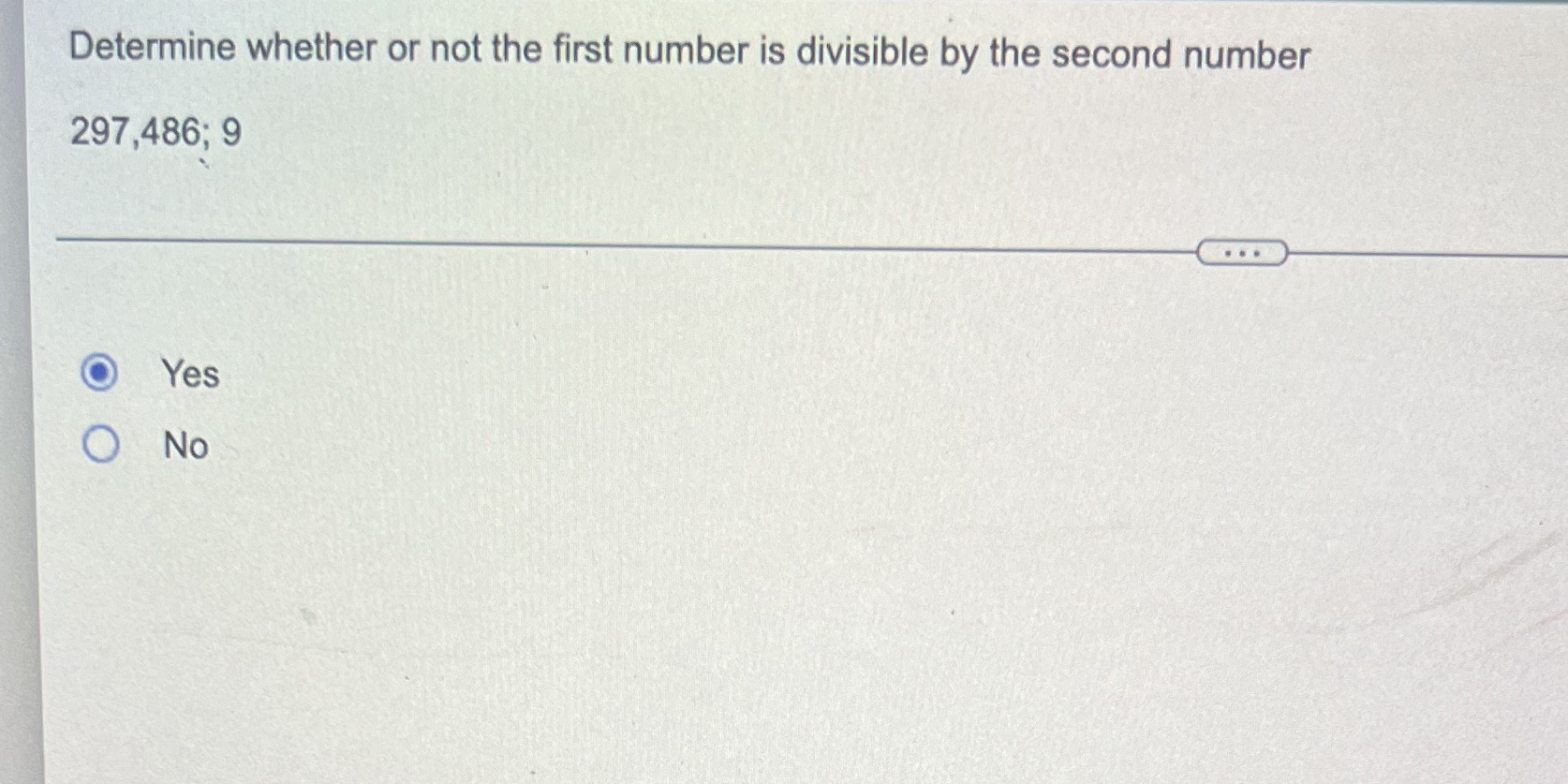 Determine whether or not the first number is