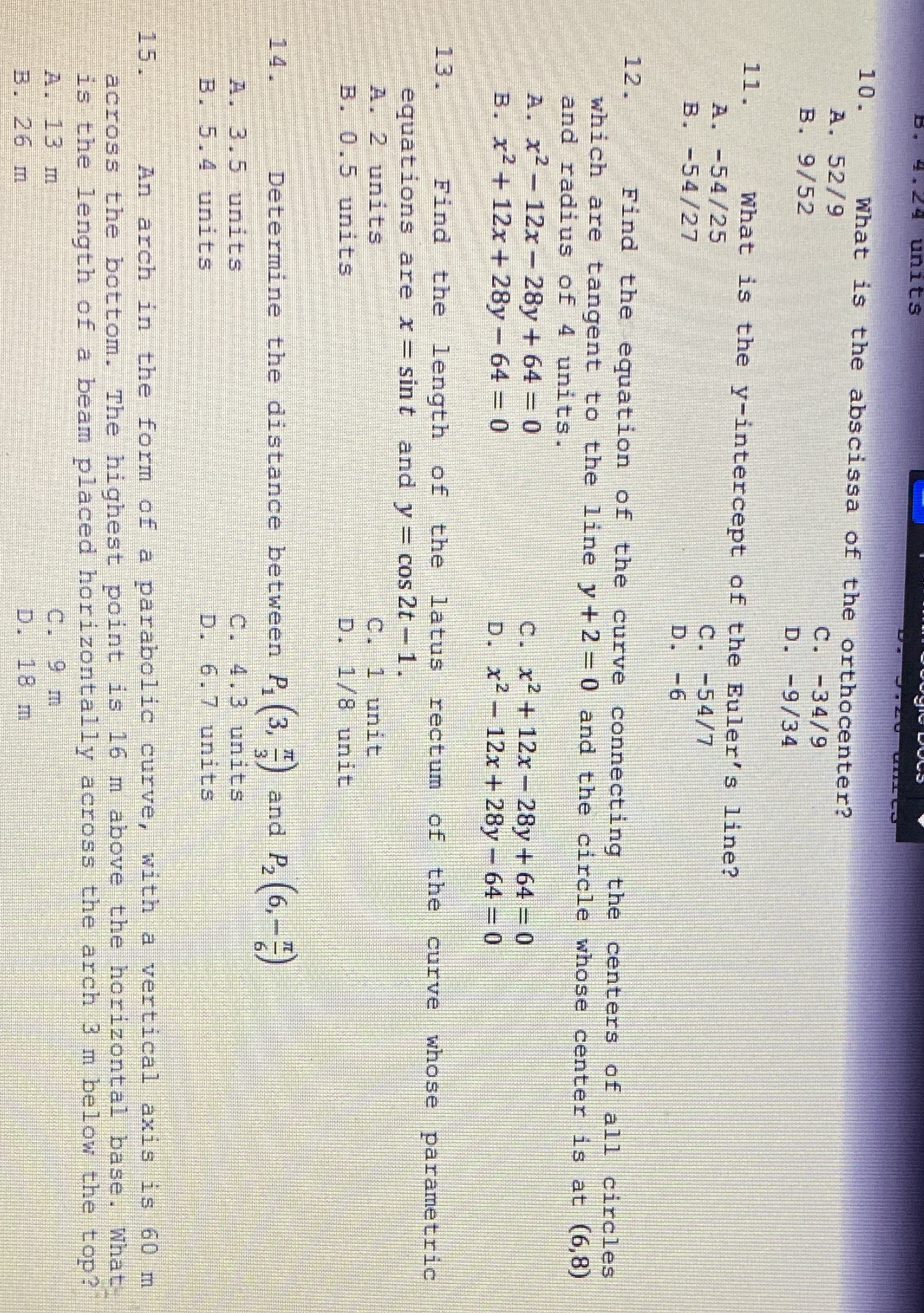 This is analytic geometry. I need help asap.