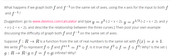 can you help What happens if we graph both f and